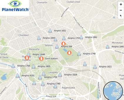 tGIS firma un acuerdo de colaboración con PlanetWatch para obtener datos de calidad del aire de Madrid