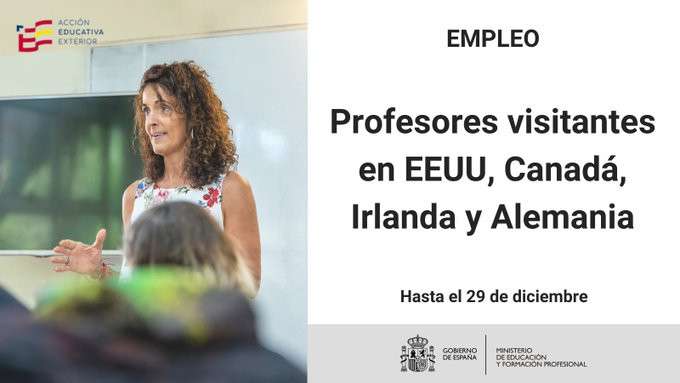 Convocatoria del Ministerio de Educación de 623 plazas de profesores visitantes de español para el curso 2022/23.