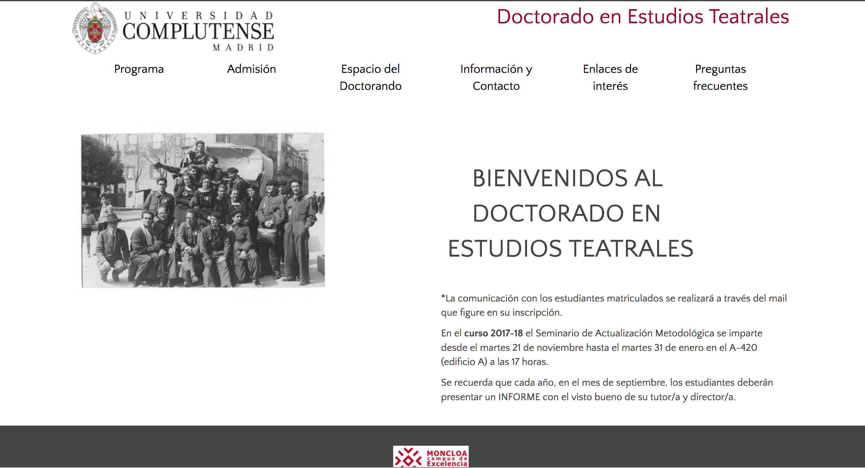 Imagen web doctorado Estudios Teatrales