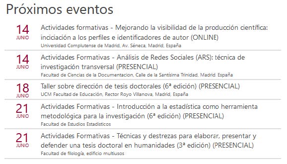 Eventos apariencia Institucional