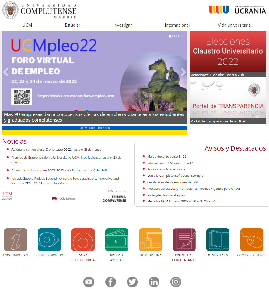 Visualización Web en pantalla grande