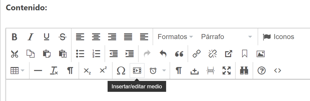 Insertar editar medio