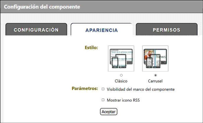 Apariencia carrusel