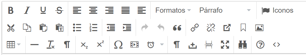 Botones de edición widget de texto