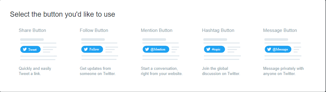 Tipos de botón Twitter
