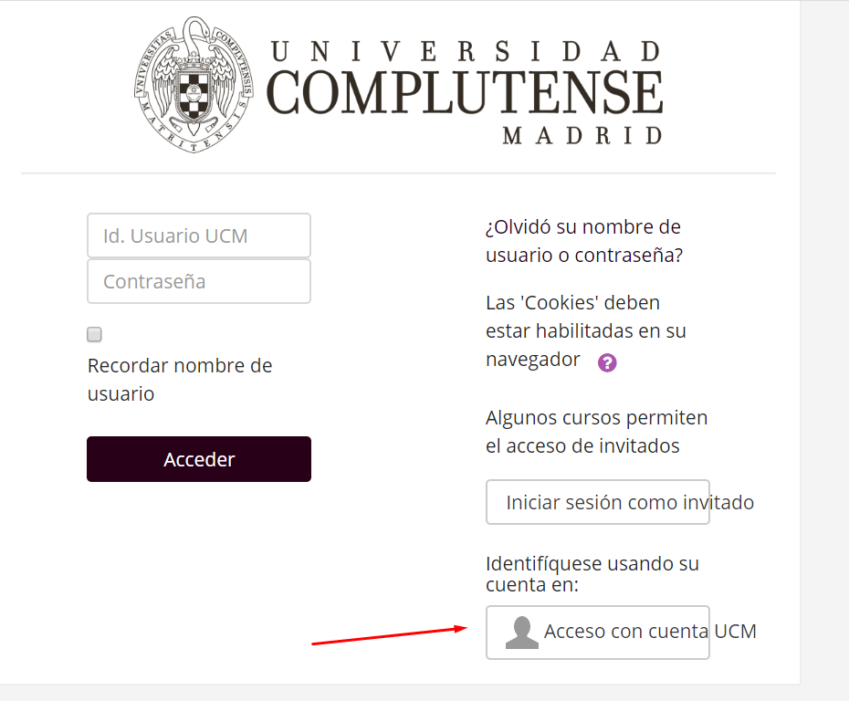 Acceso con cuenta UCM