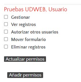 Actualizar permisos