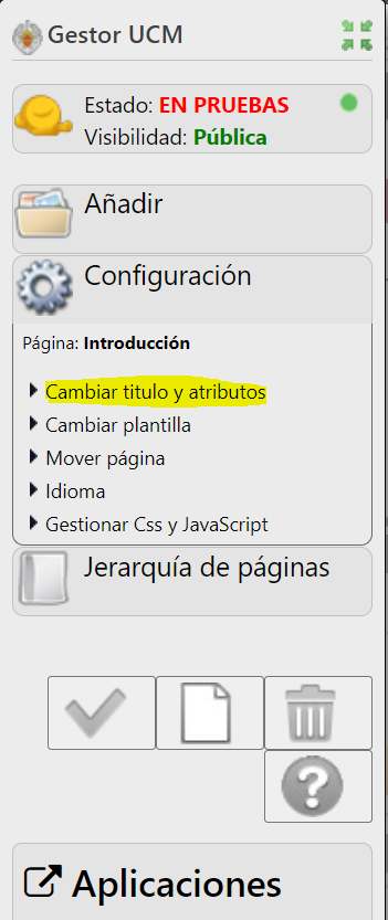 Configurar página