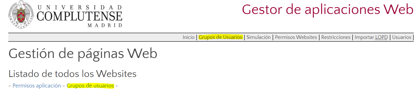 Grupos de usuarios