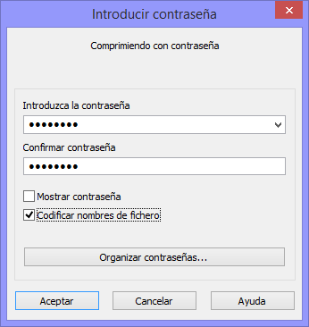 Imagen del cuadro de introducción de contraseña de Winrar