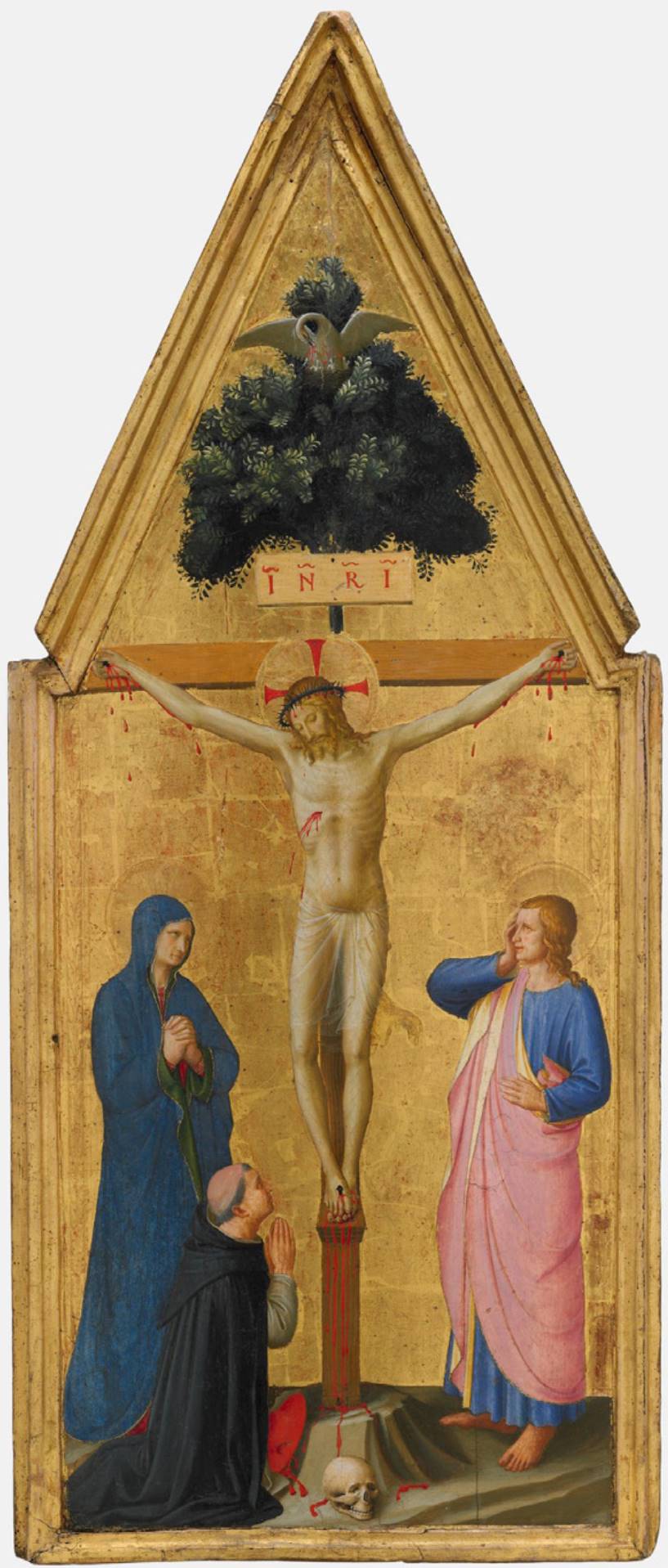 Fra Angelico. Cristo en la Cruz, la Virgen, san Juan Evangelista y el cardenal Torquemada