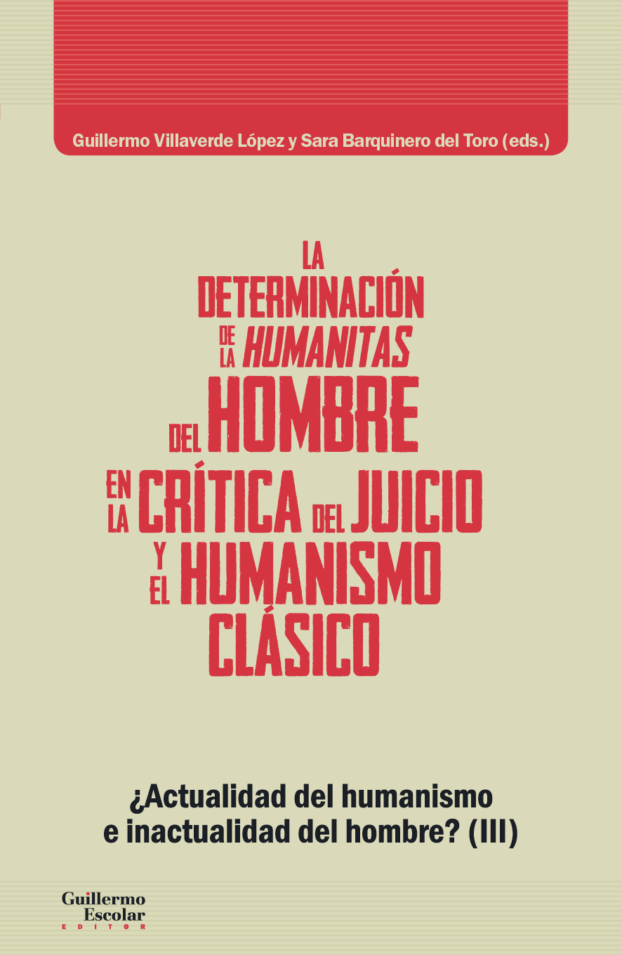 Portada del libro La determinación de las Humanitas del hombre en la crítica del juicio y el Humanismo clásico