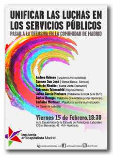 Unificar las luchas en los servicios públicos. Pasar a la ofensiva en Madrid