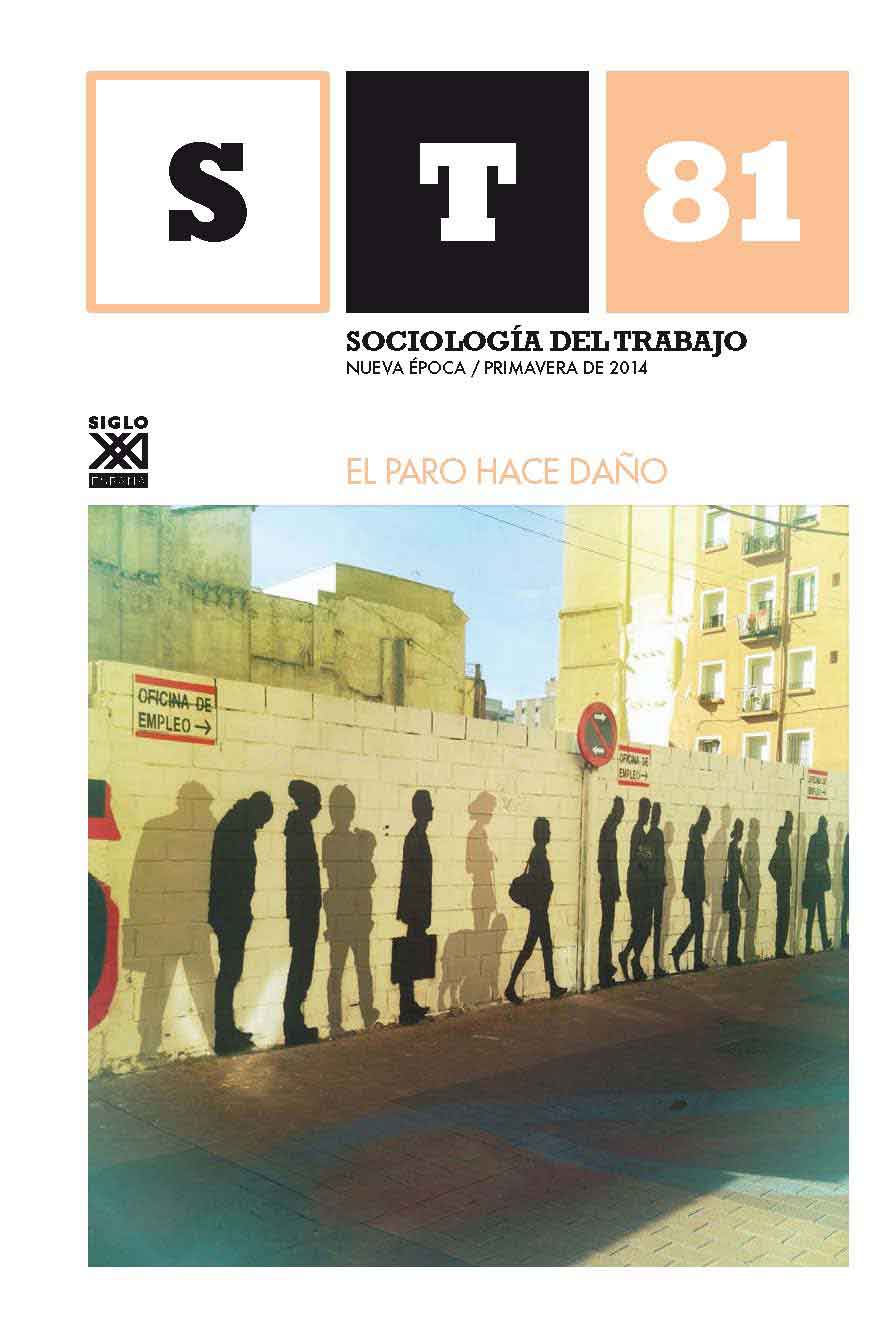 Portada de la Revista Sociología del Trabajo nº 81. EL PARO HACE DAÑO