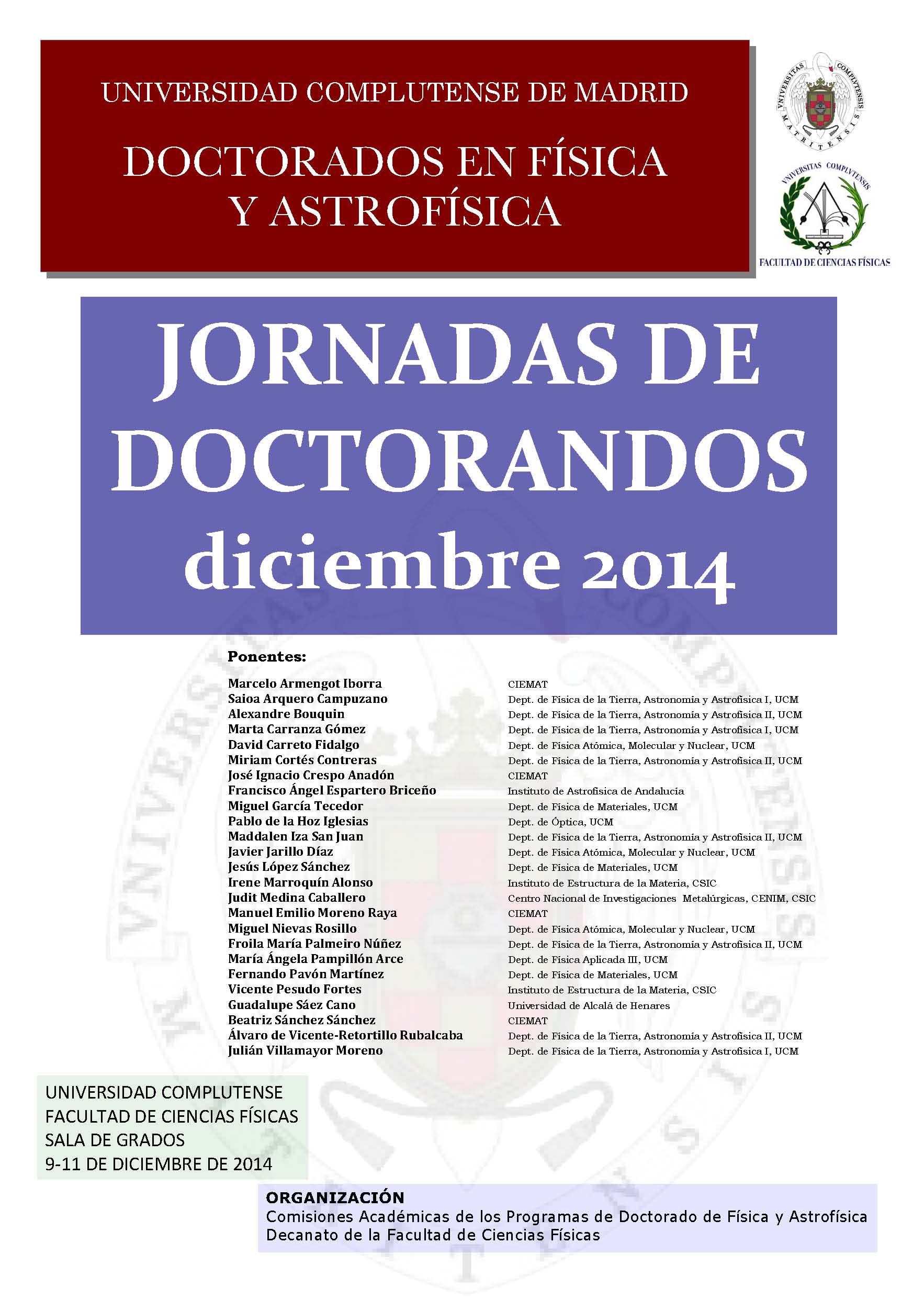 Imagen del póster de las jornadas 2014