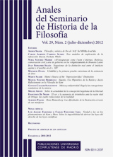 Anales del Seminario de Historia de la Filosof&iacute;a Vol. 29, N&uacute;m. 2