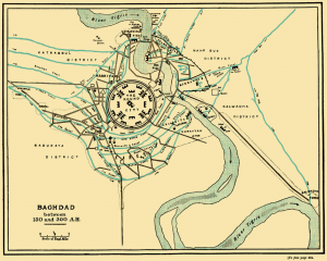 Plano de Bagdad durante el califato Abasí