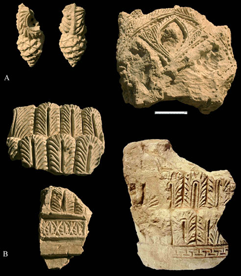 imagen 4. fragmentos de capitel del castill de los judíos ( arenas esteban, 2017)