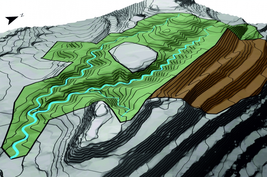 Diseño 3D de una restauración geomorfológica en la mina Nuria (Guadalajara, España)
