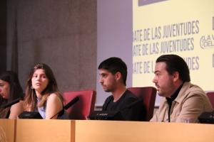 Paula Sánchez-Blanco (PSOE), Sergio Colorado (Unidas Podemos), Juan A. Carrera (CS) y Jorge Sánchez (Más Madrid)