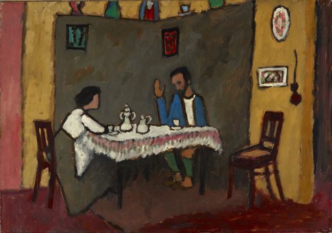 Gabriele Münter - Kandinsky y Erma-Bossi después de la cena - 1910