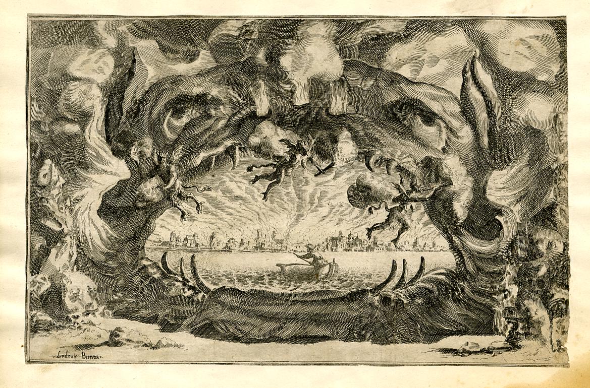 L. O. Burnacini. Pomo d´oro. 1668. Mascaron Boca del Infierno.  British Museum