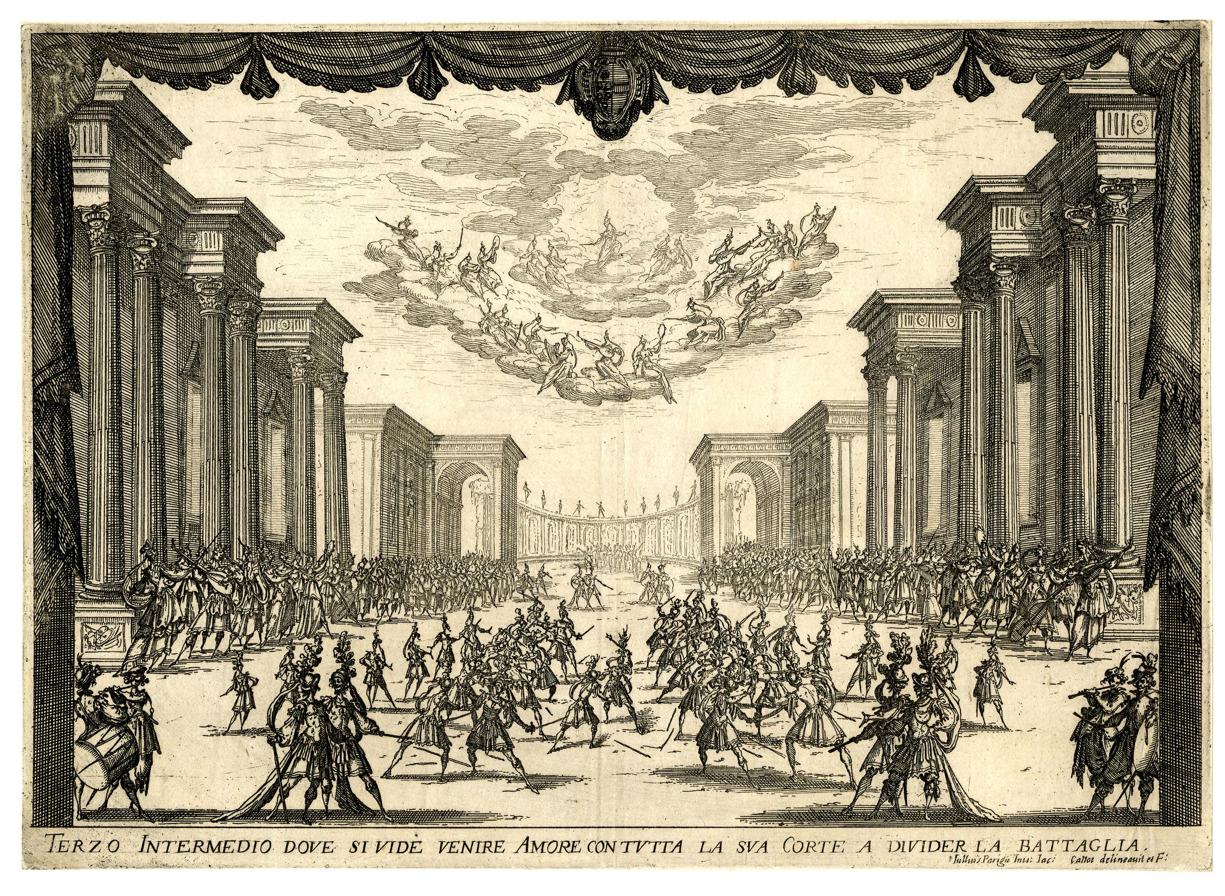 Jacques Callot. La liberazione di Tirreno. 1617. British Museum