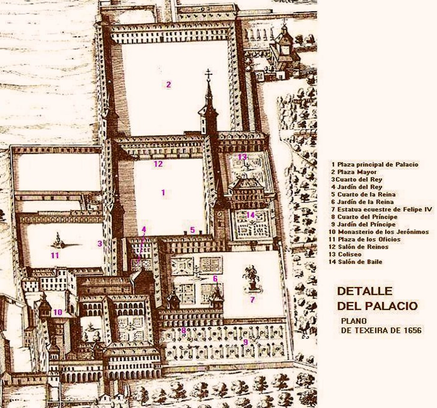 Coliseo del Buen Retiro. Plano de Texeira 1656