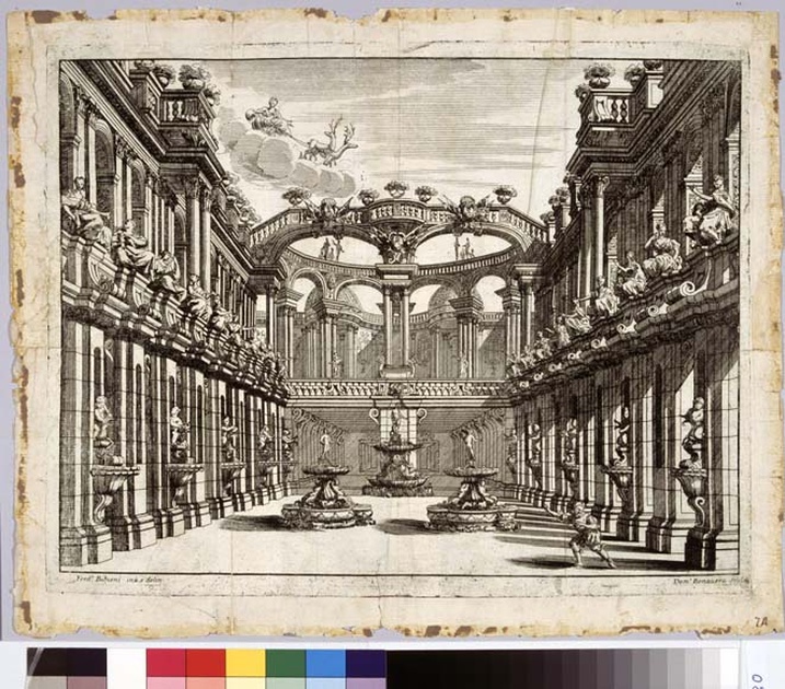 Ferdinando Bibiena. Varie opere. Terme reale. 1717. Museo teatrale alla Scala, Milán.