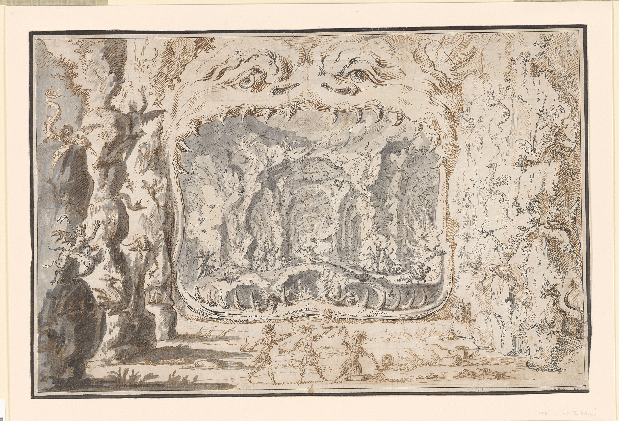 Giulio Parigi. Boca del infierno, ca. 1620. Morgan Library