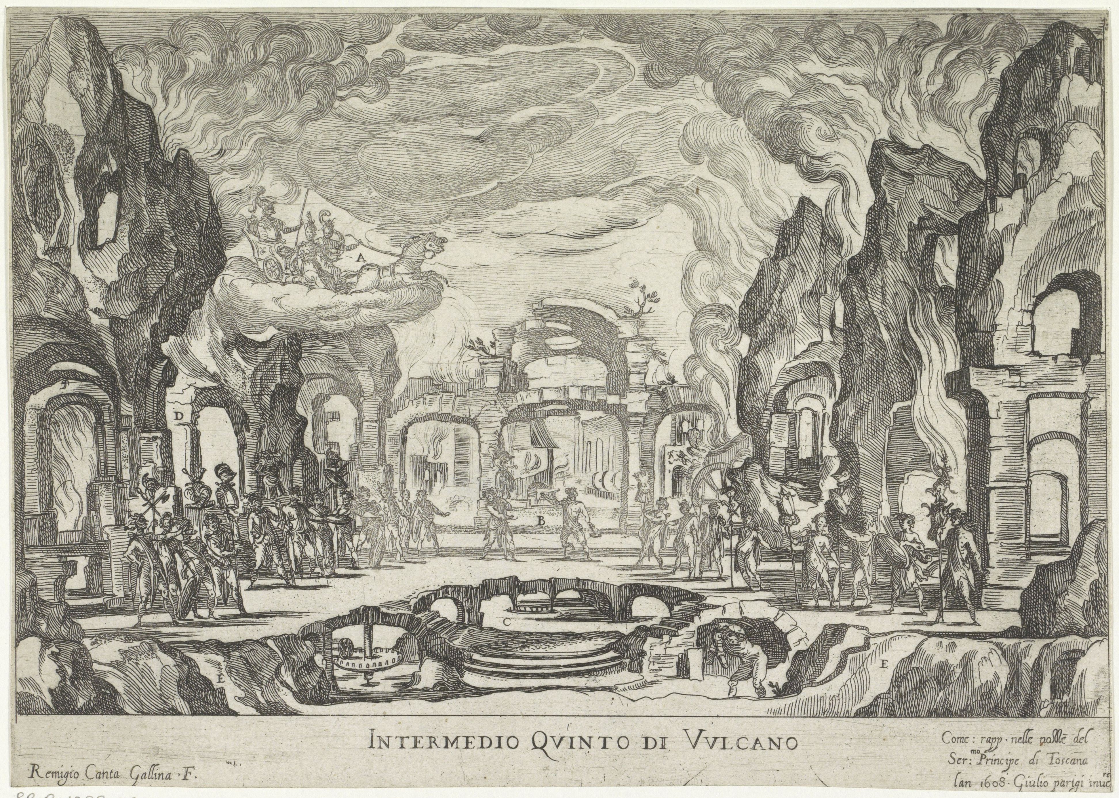 Giulio Parigi. La fragua de Vulcano. 1608. Remigio Cantagallina. Rijksmuseum