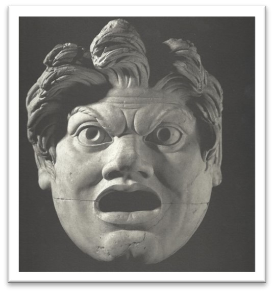 Máscara satiro joven, Lipari. s.IV a. c