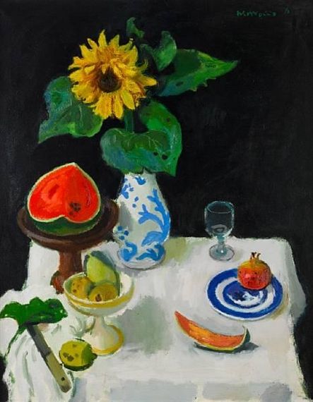 alberto morrocco - still life with melon, 1970