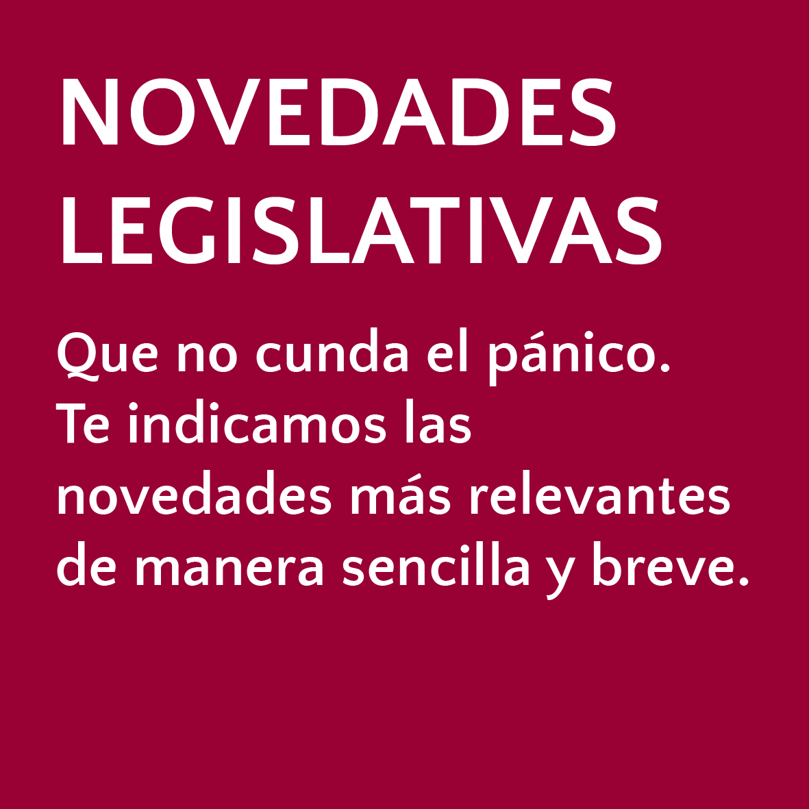 Novedades legislativas