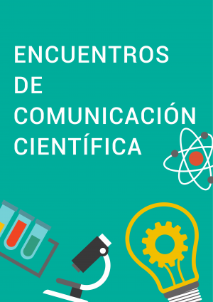 póster de feria de ciencias en verde azulado